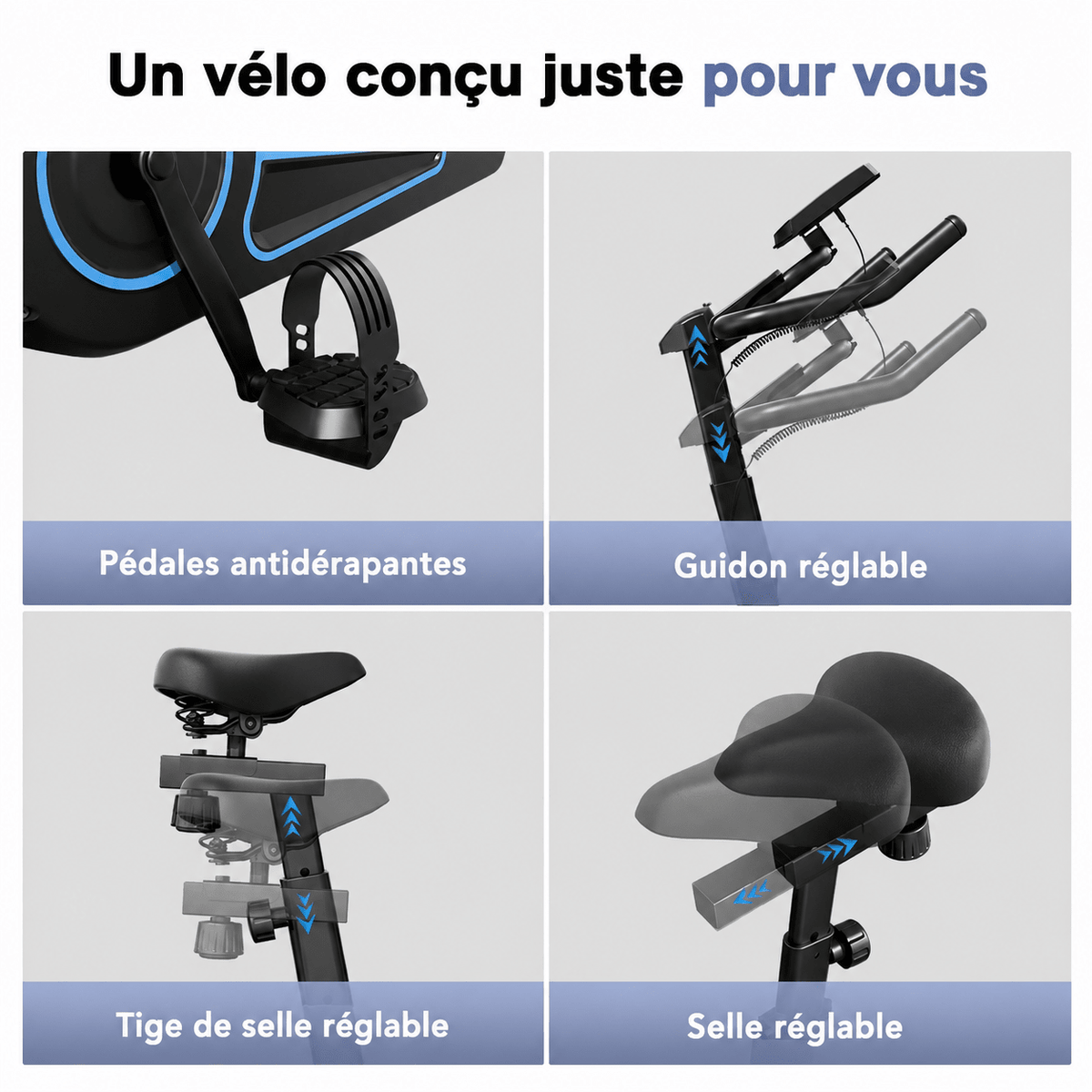 Vélo d'Appartement Noir & Bleu - Vélo Fever