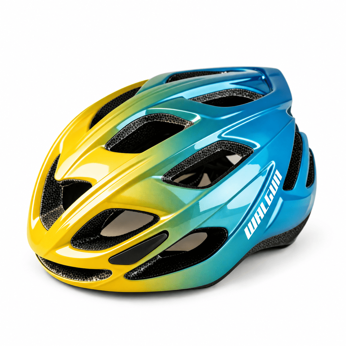 Casque De Vélo Dégradé Jaune Bleu - Vélo Fever