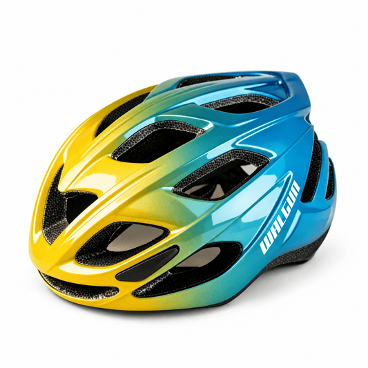 Casque De Vélo Dégradé Jaune Bleu - Vélo Fever
