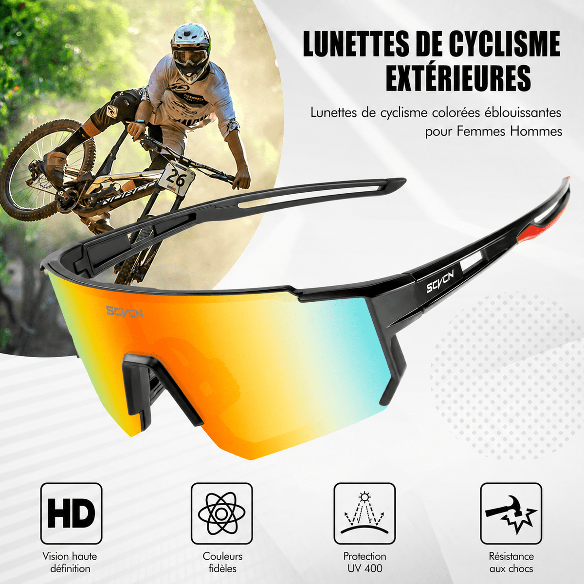 Lunette Vélo Design Noir Saphir - Vélo Fever