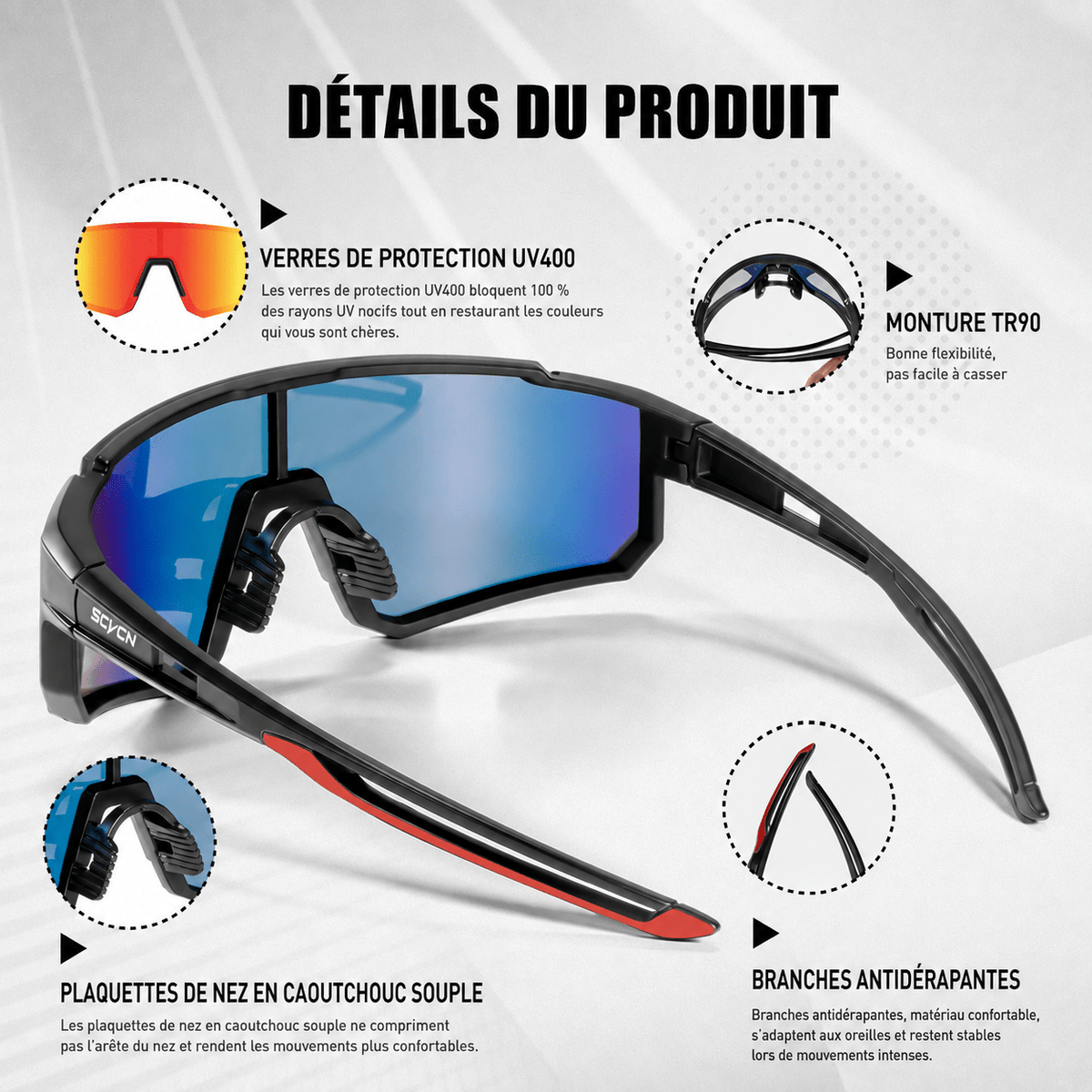 Lunette Vélo Design Noir Saphir - Vélo Fever