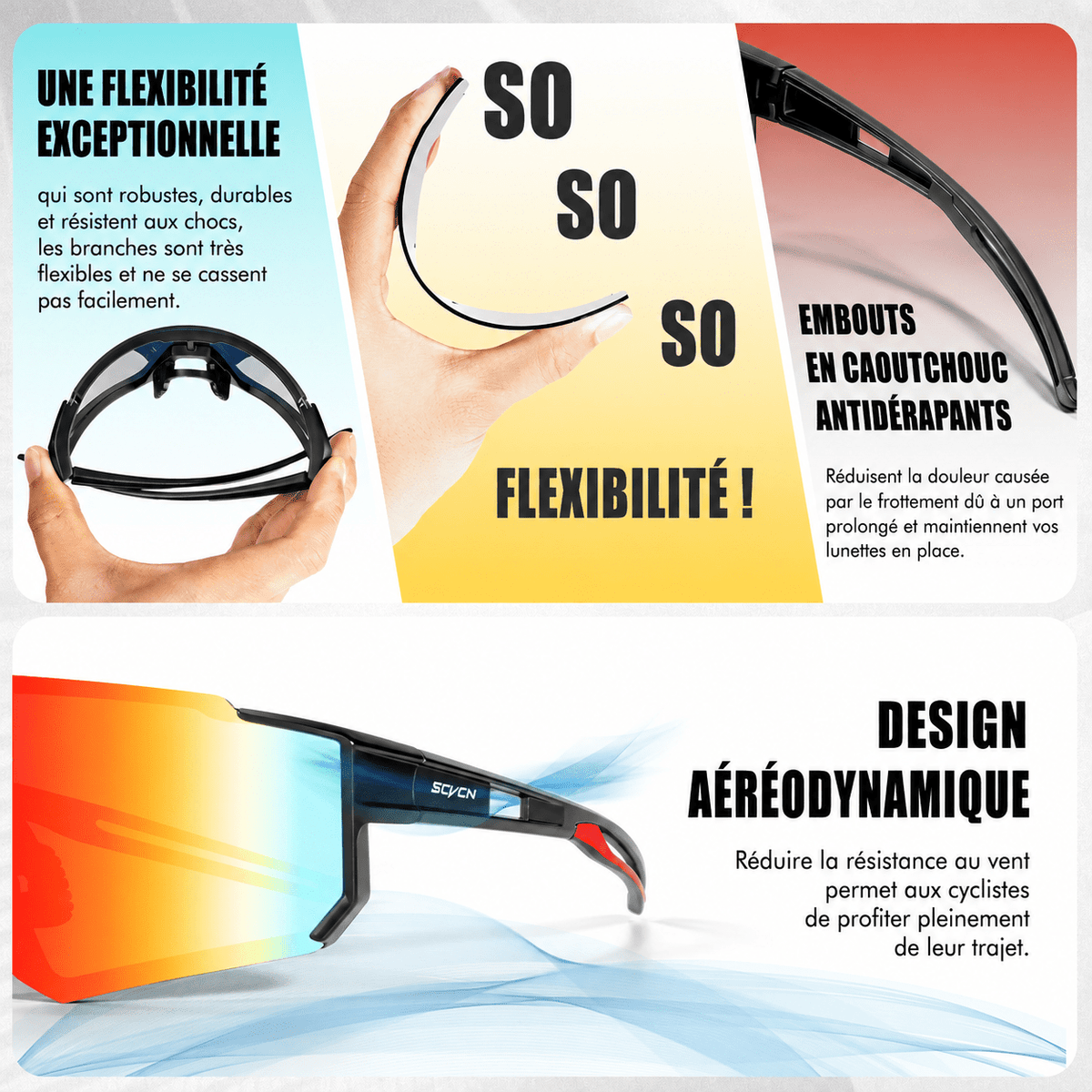 Lunette Vélo Design Noir Saphir - Vélo Fever