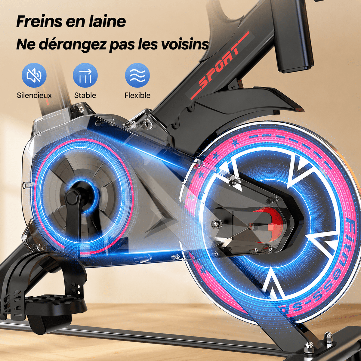 Vélo d'Appartement Noir & Rouge - Vélo Fever