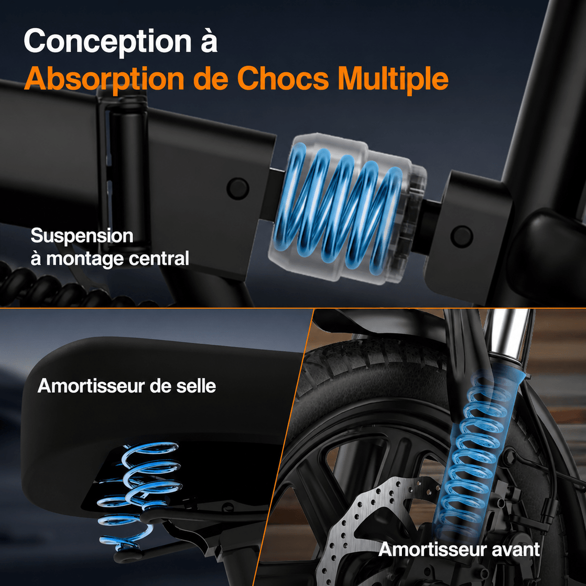 Vélo Électrique Pliable Noir - Vélo Fever